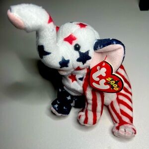 Righty 2000 the Elephant - TY Beanie Babies - Birthdate 04 July 2000